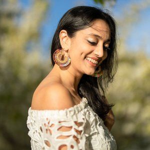 Rainbow Boho Fringe Earrings Tassel Fan Multicolored Big Pierced Gold Tone